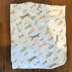 Pottery Barn crib sheet- bunnies and fox